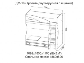 ДМ-16 Кровать двухъярусная с ящиком в Кыштыме - kyshtym.magazin-mebel74.ru | фото