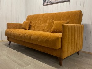 Диван Престиж-3 НПБ, велюр Sensey terracotta в Кыштыме - kyshtym.magazin-mebel74.ru | фото