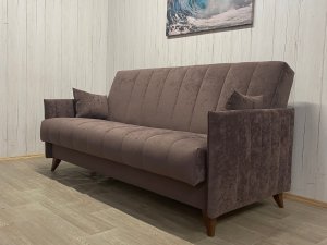 Диван Престиж-3 НПБ, велюр Sensey Dusty plum в Кыштыме - kyshtym.magazin-mebel74.ru | фото