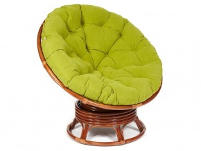 Кресло-качалка Papasan w 23/01 B с подушкой Pecan, флок Олива в Кыштыме - kyshtym.magazin-mebel74.ru | фото