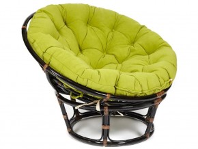 Кресло Papasan 23/01 W с подушкой Antique brown, флок Олива в Кыштыме - kyshtym.magazin-mebel74.ru | фото