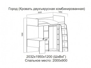 Кровать двухъярусная комбинированная в Кыштыме - kyshtym.magazin-mebel74.ru | фото