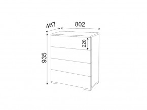 М05 (ручка брусок) Комод (4 ящика) в Кыштыме - kyshtym.magazin-mebel74.ru | фото