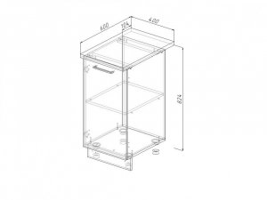 Н 40 Модуль нижний Без Столешницы МН 40 в Кыштыме - kyshtym.magazin-mebel74.ru | фото