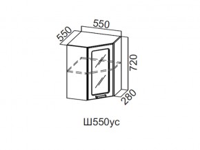 Ш550ус/720 Шкаф навесной 550/720 (угловой со стеклом) в Кыштыме - kyshtym.magazin-mebel74.ru | фото