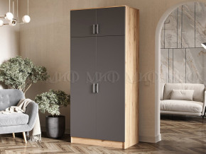 Шкаф 2-х створчатый Миф Графит/Дуб Крафт в Кыштыме - kyshtym.magazin-mebel74.ru | фото
