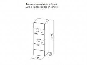 Шкаф навесной (со стеклом) в Кыштыме - kyshtym.magazin-mebel74.ru | фото